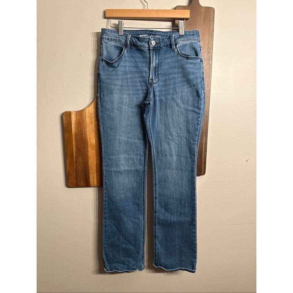 Old Navy‎ Blue Denim Stretch Short Mid-Rise Bootcut Jeans Medium Wash Size 4